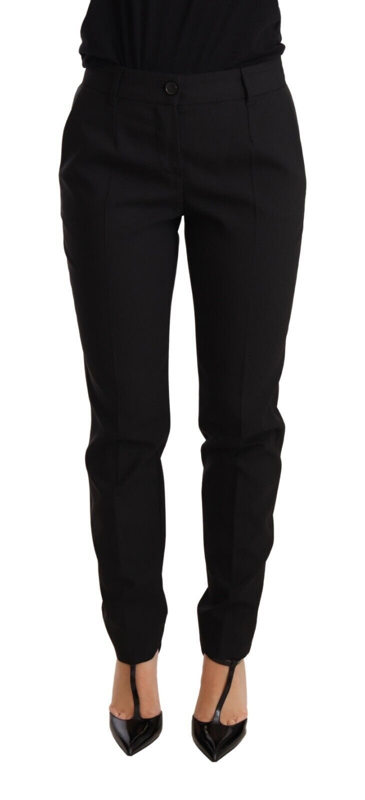 Dolce & Gabbana Elegant Tapered Virgin Wool Trousers IT36 / XS