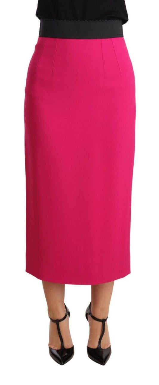 Dolce & Gabbana Elegant High-Waisted Pencil Skirt in Pink IT38 / XS