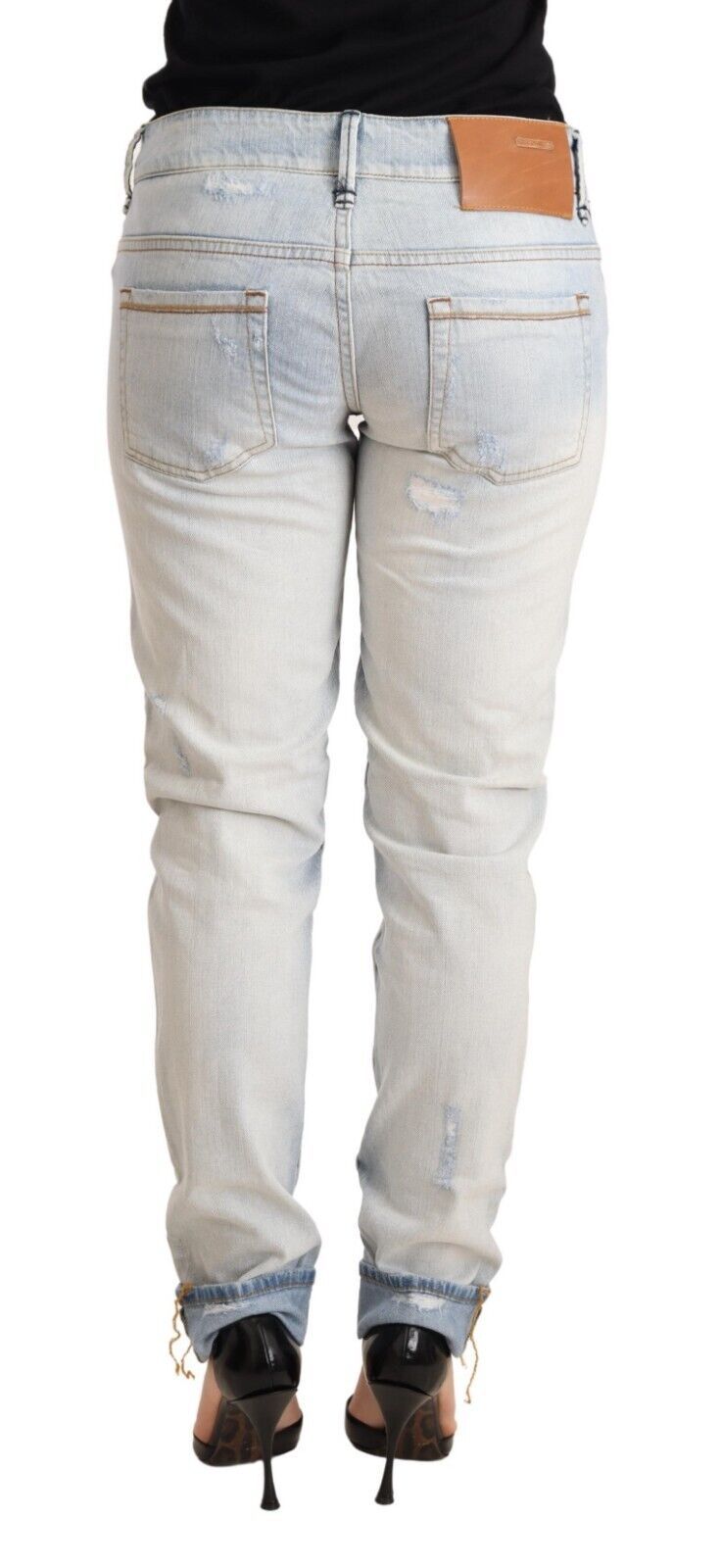 Acht Chic Light-Blue Folded Hem Denim Jeans W26