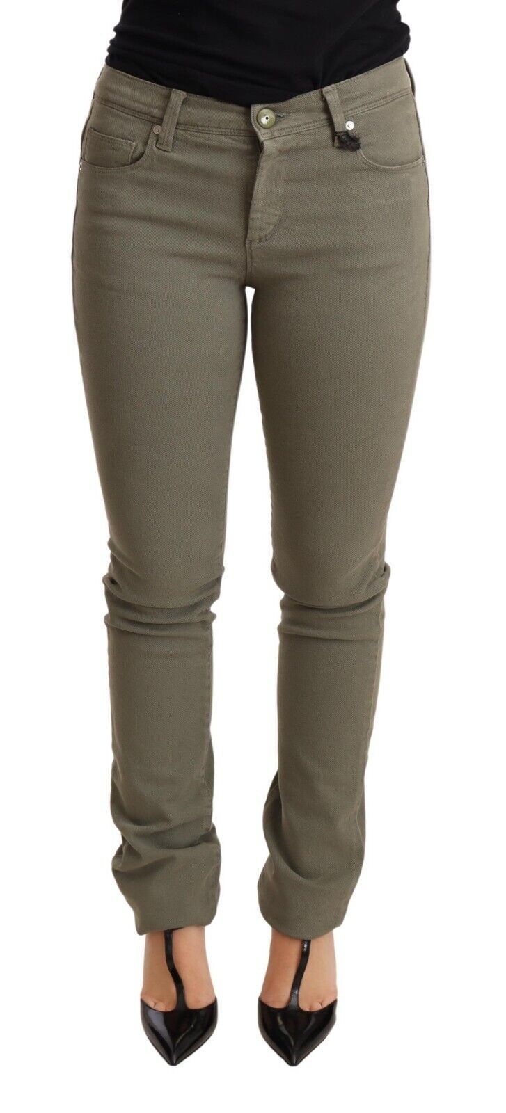 Ermanno Scervino Chic Green Low Waist Skinny Jeans