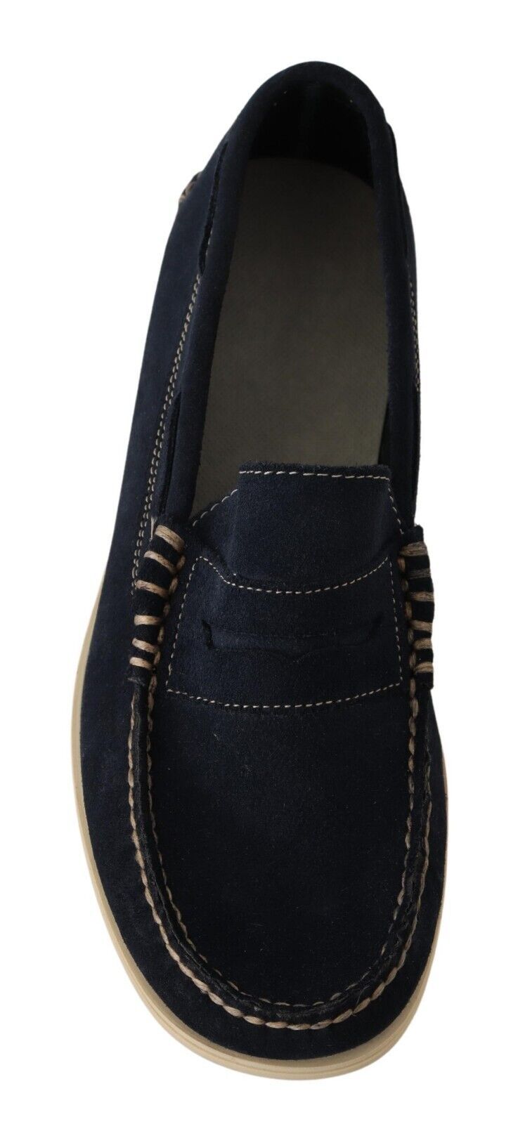 Pollini Chic Suede Blue Moccasins for Men EU40 | US7