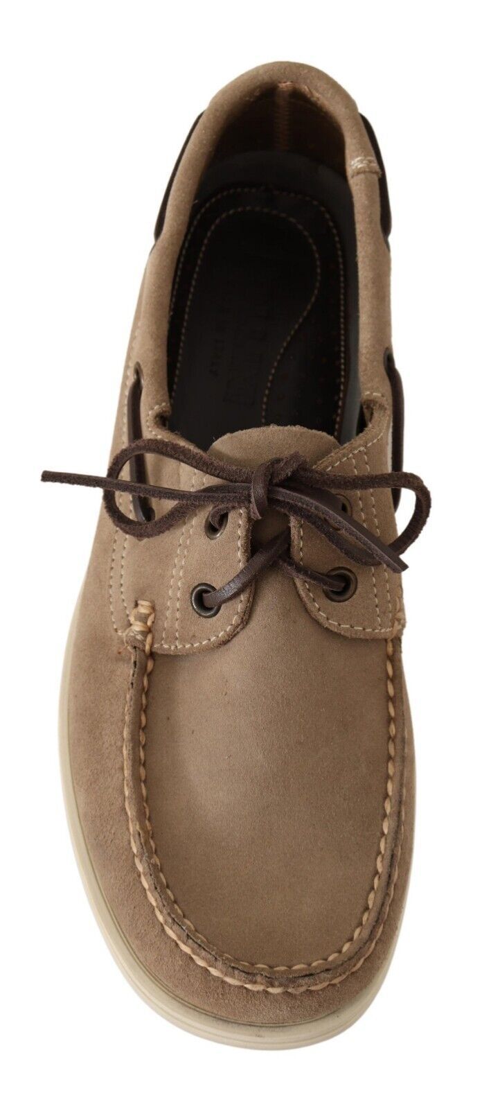 Pollini Elegant Beige Suede Moccasins for the Discerning Gentleman EU39 | US6