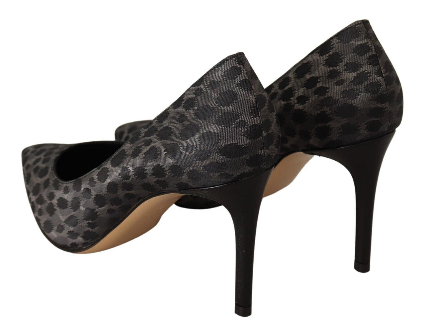 Sofia Elegant Black Leopard Print Leather Heels EU39 | US8.5