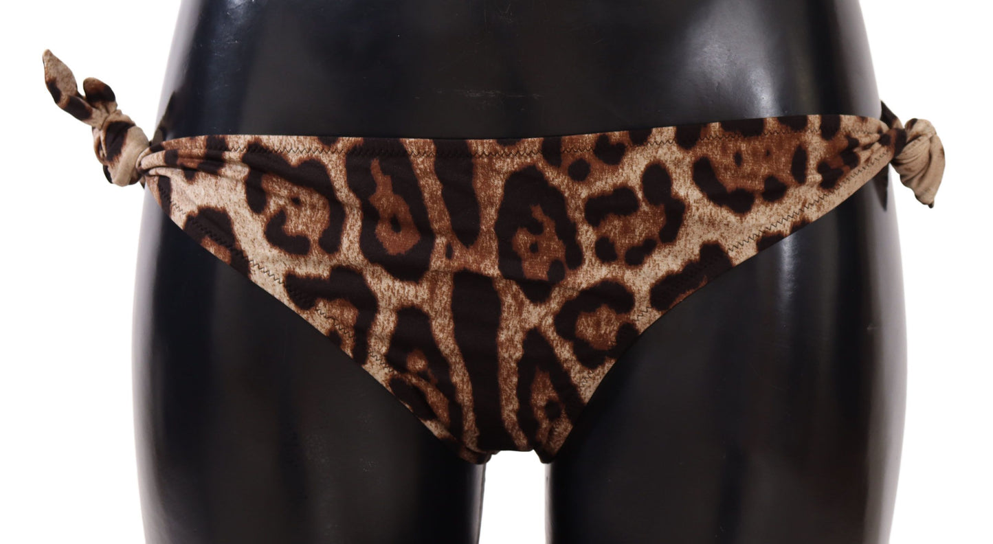 Dolce & Gabbana Elegant Leopard Print Bikini Bottom IT3 / M