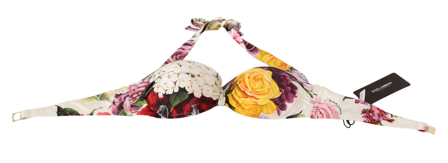 Dolce & Gabbana Chic Floral Print Bikini Top - Summer Essential IT2 / S