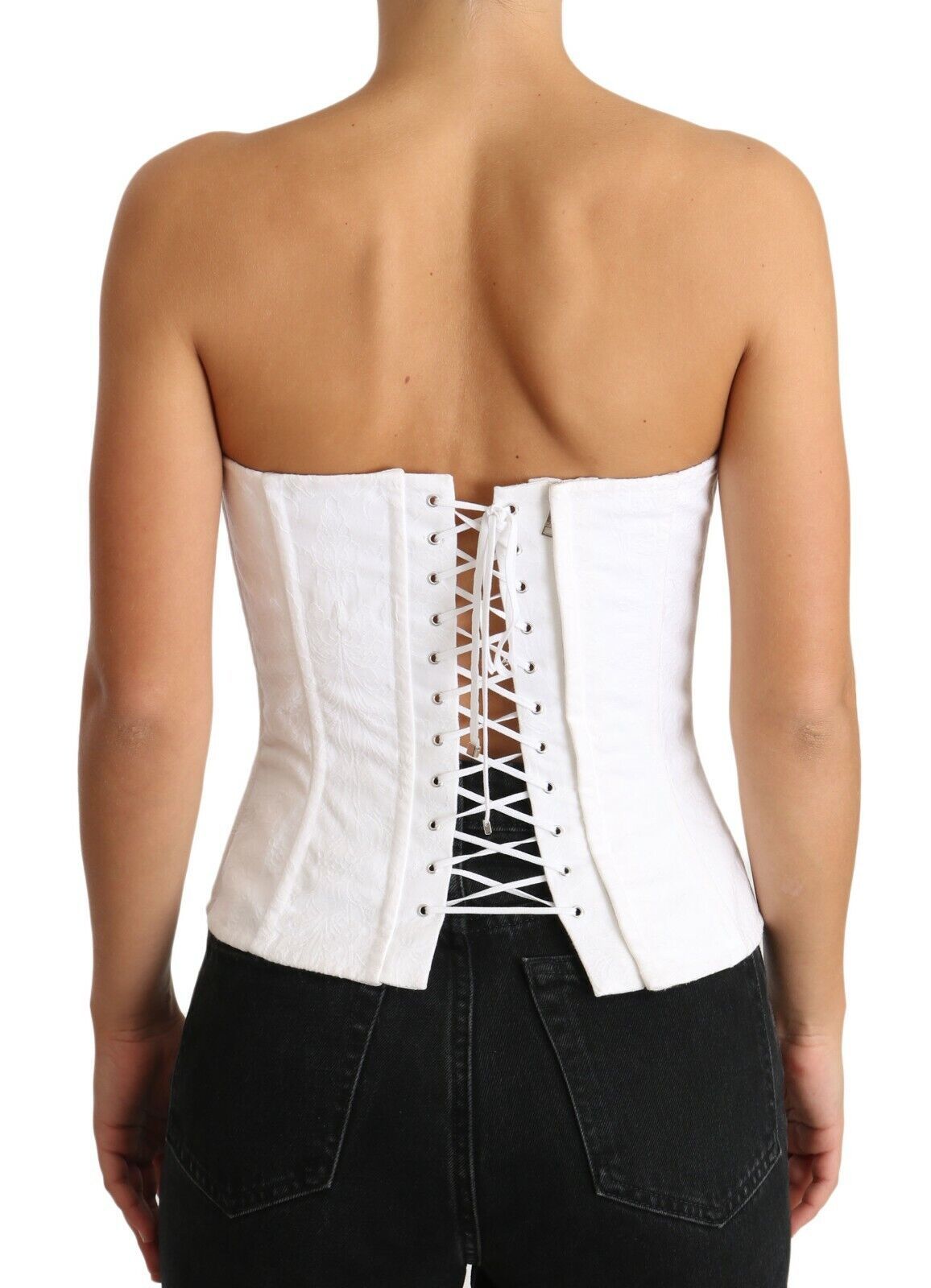 Dolce & Gabbana Elegant White Strapless Corset Top IT40 | S