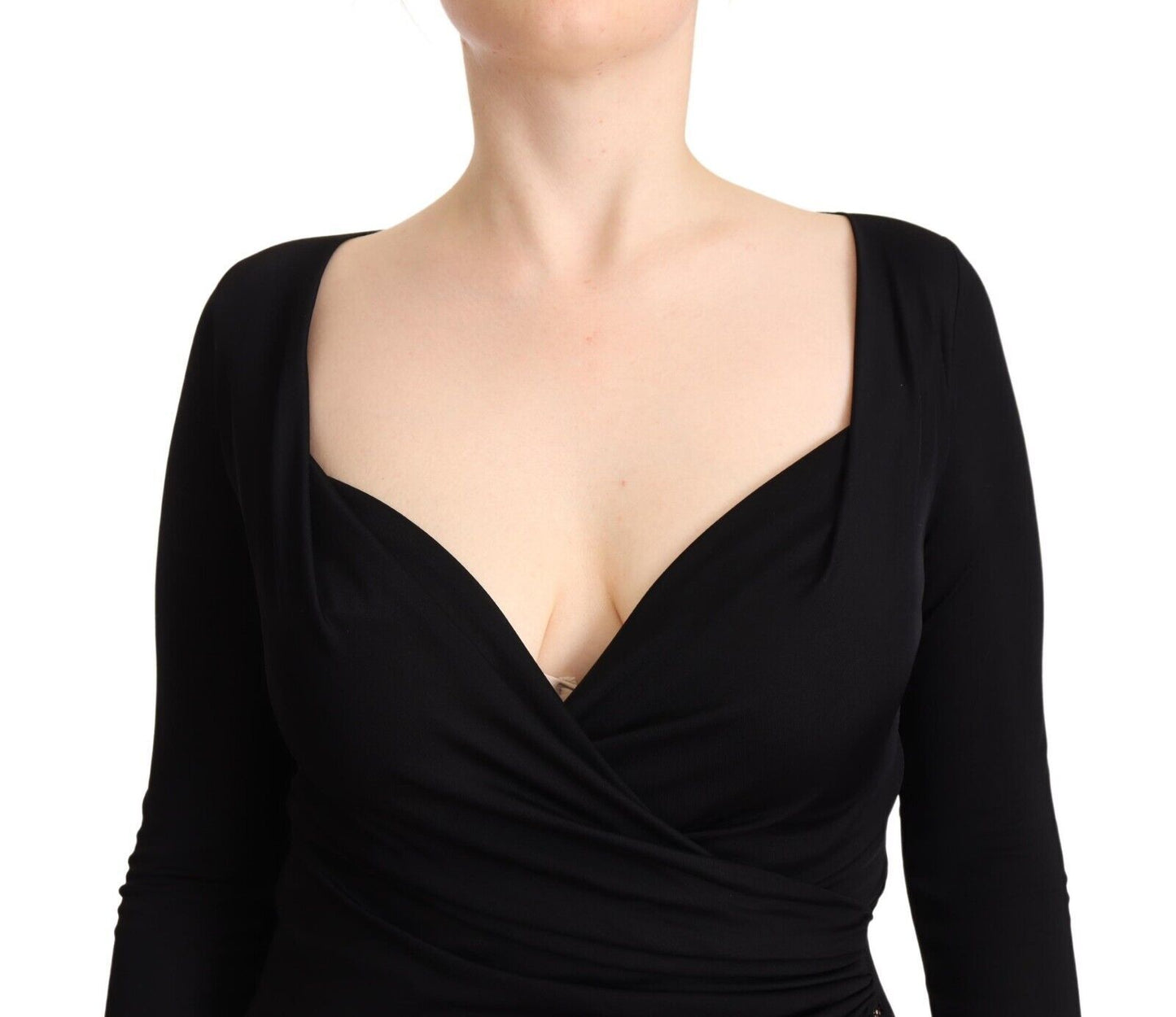 GF Ferre Elegant Black Sheath Dress with Sweetheart Neckline IT40 | S