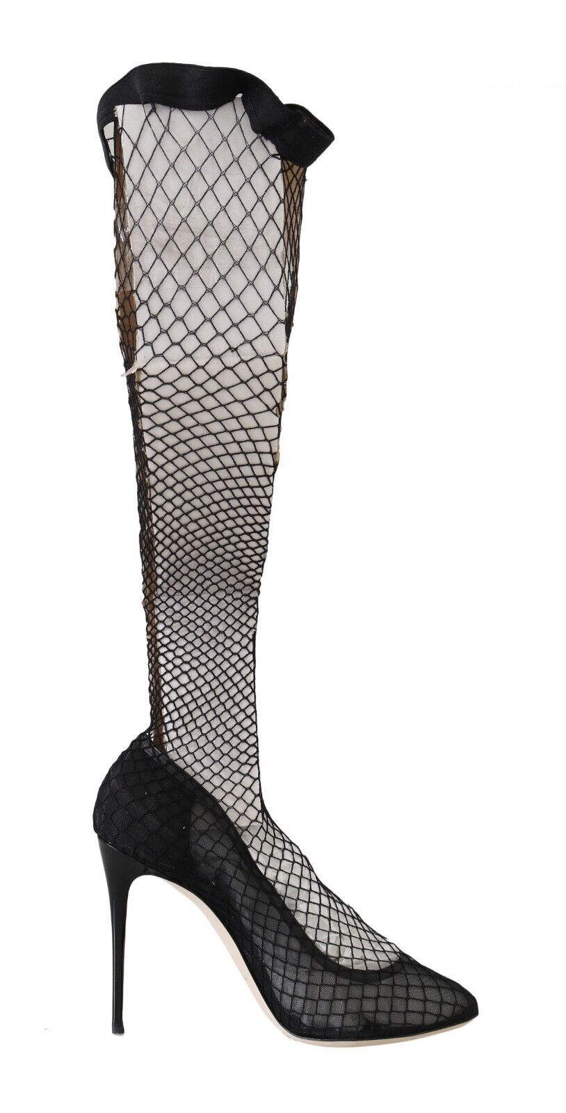 Dolce & Gabbana Elegant Netted Sock Pumps in Timeless Black EU39 / US8.5