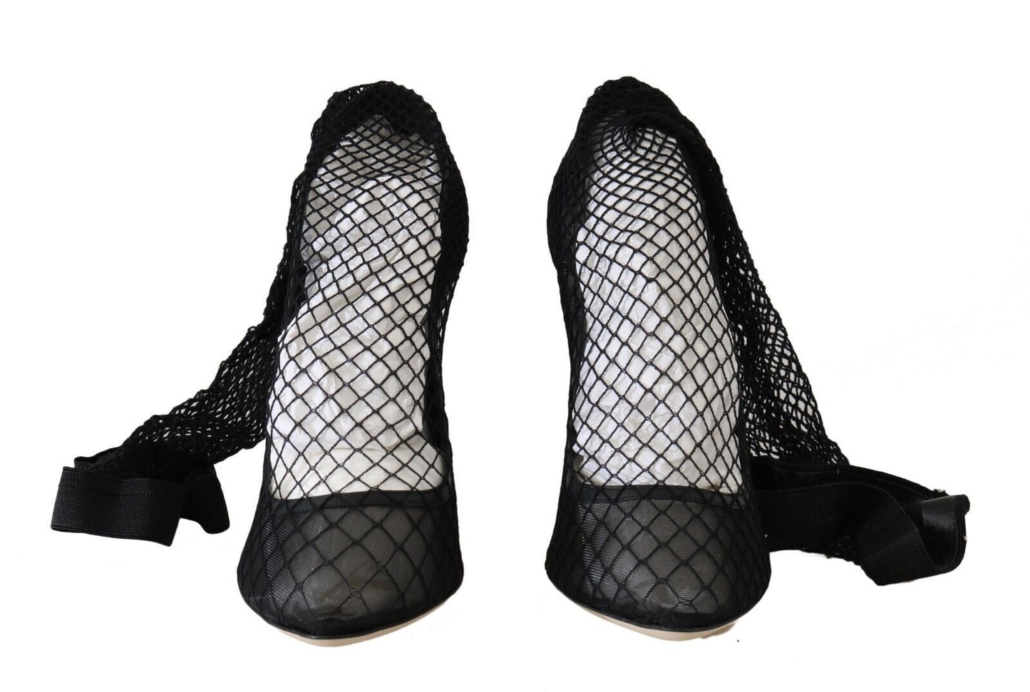 Dolce & Gabbana Elegant Netted Sock Pumps in Timeless Black EU39 / US8.5