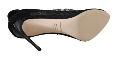 Dolce & Gabbana Elegant Netted Sock Pumps in Timeless Black EU39 / US8.5