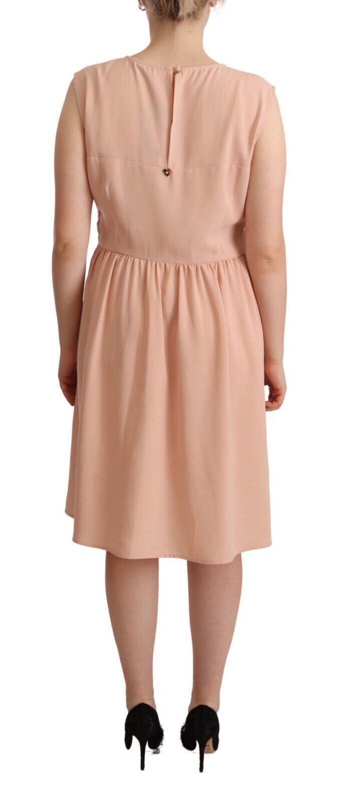 Twinset Elegant Beige Sleeveless Shift Dress IT48 | XXL