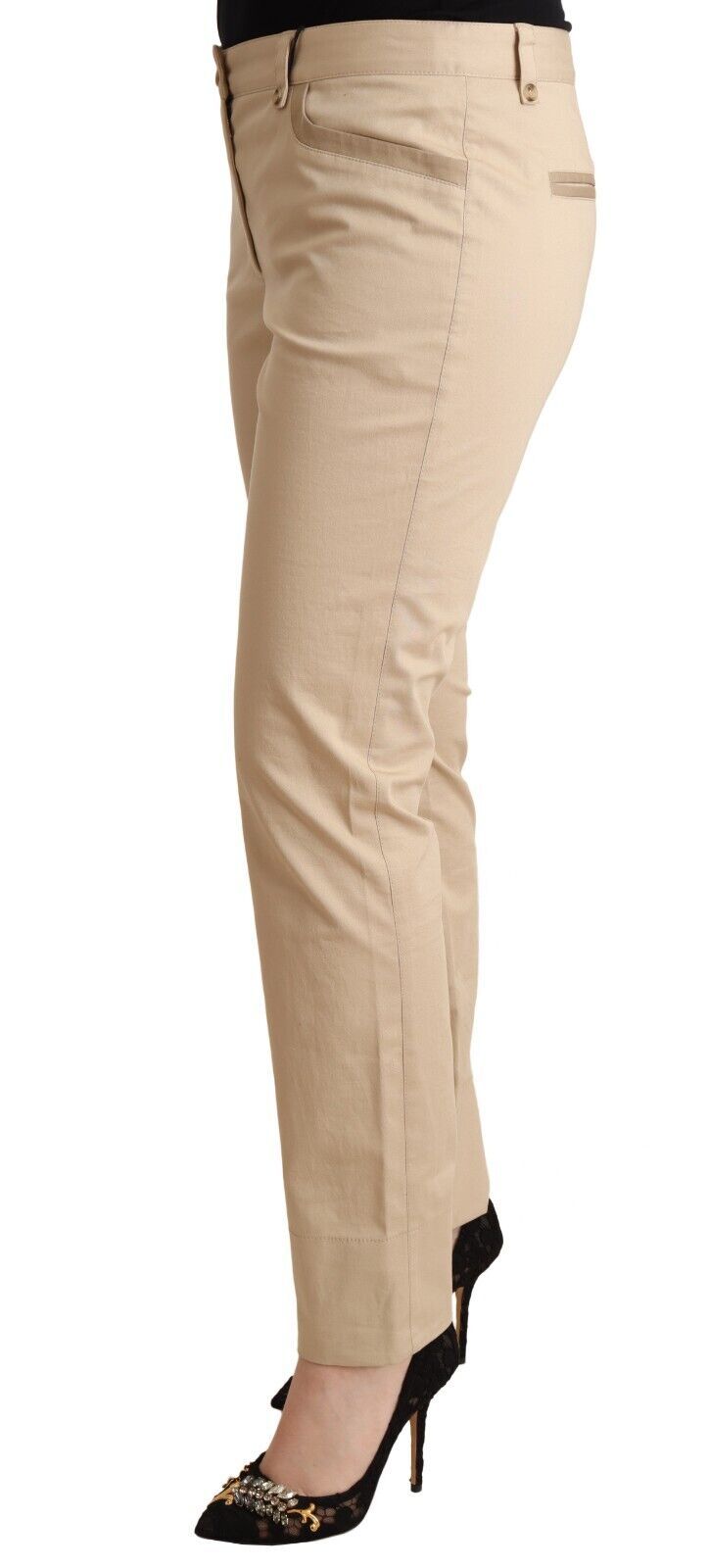 Dolce & Gabbana Elegant Beige Cotton Stretch Skinny Pants IT46 / XL