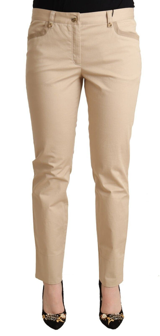 Dolce & Gabbana Elegant Beige Cotton Stretch Skinny Pants IT46 / XL