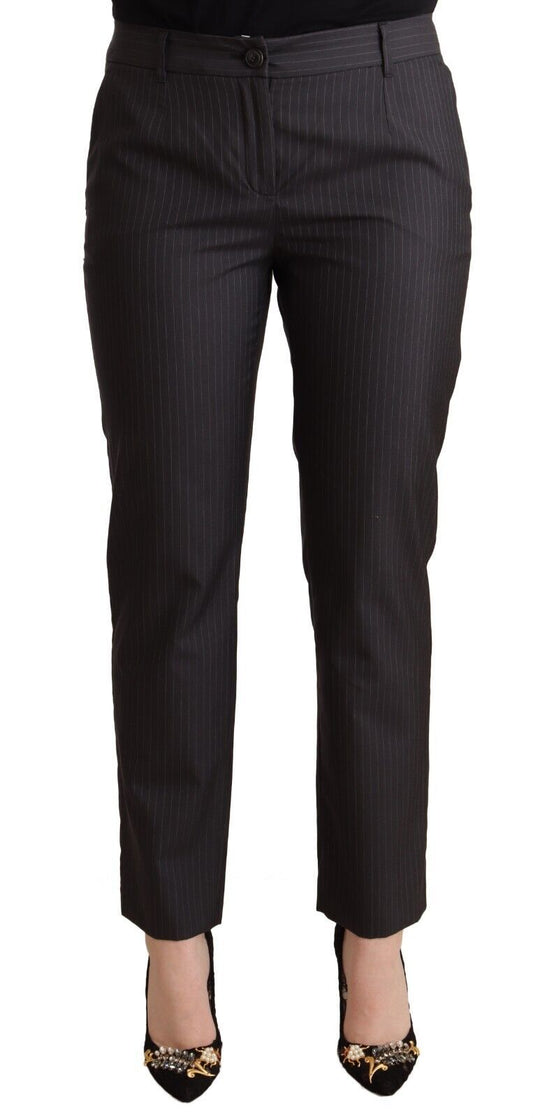 Dolce & Gabbana Elegant Tailored Virgin Wool and Silk Pants IT44 | L