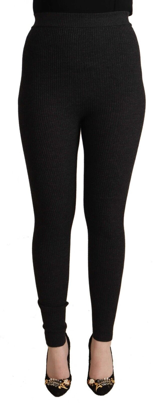 Dolce & Gabbana Elegant High-Waist Wool Tights Pants IT40 | S