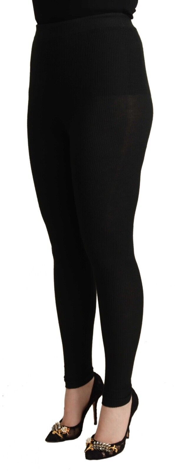 Dolce & Gabbana Elegant High Waist Cashmere-Silk Tights Pants IT40 | S