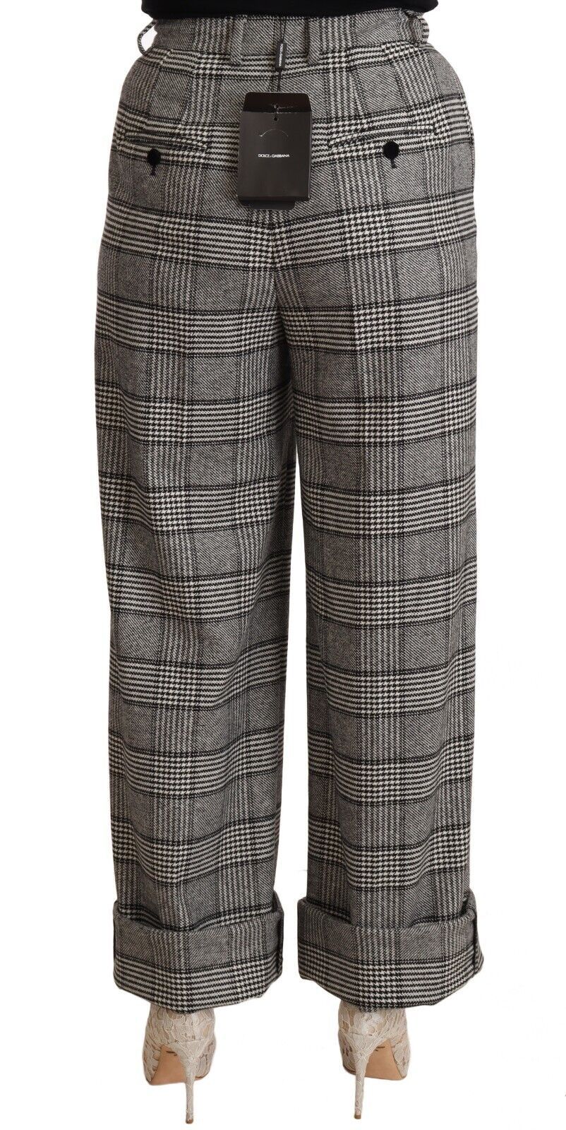 Dolce & Gabbana Elegant High Waist Straight Trousers In Grey IT40 | S