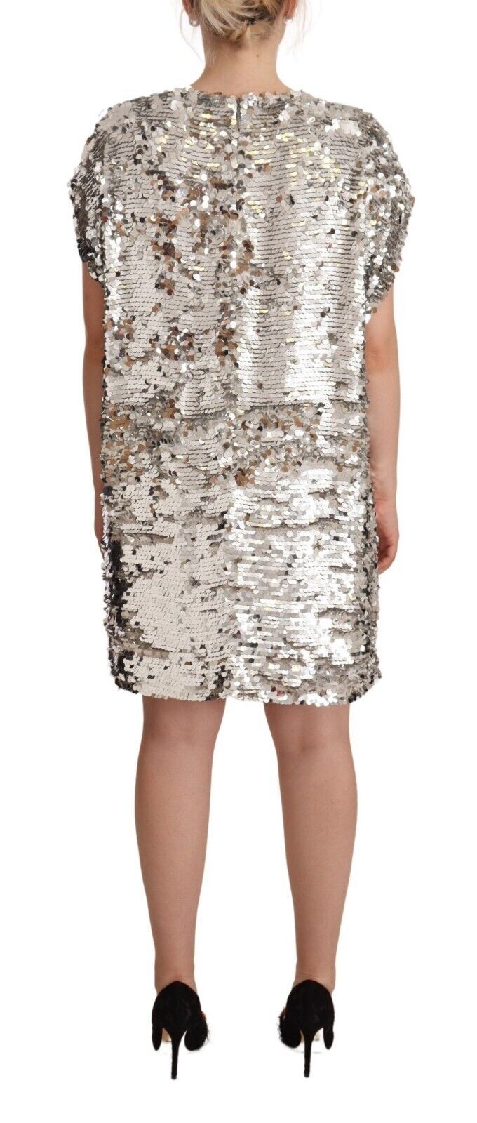 MSGM Elegant Sequined Boat Neck Mini Dress IT38 | XS