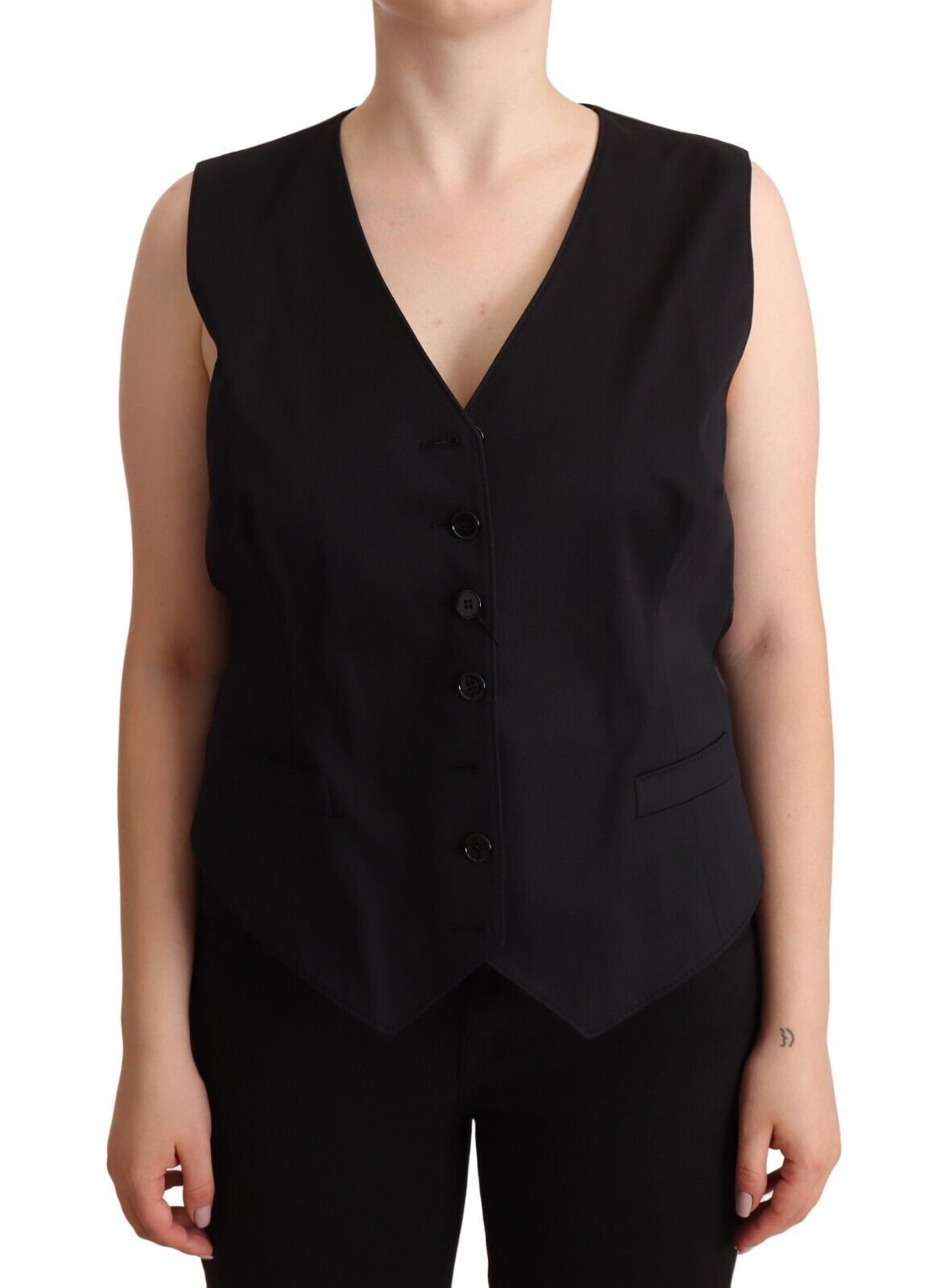 Dolce & Gabbana Chic Buttoned Black Waistcoat IT50 / 3XL