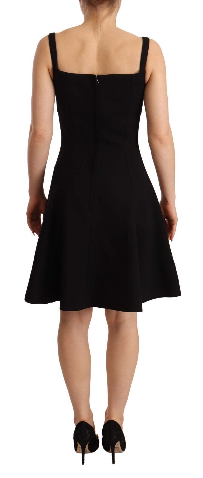 Dolce & Gabbana Elegant A-Line Sheath Dress in Black IT40 / S