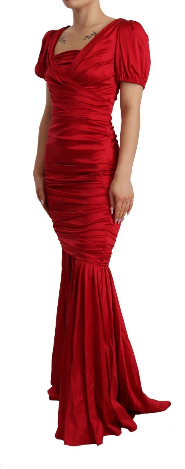 Dolce & Gabbana Elegant Red Silk Stretch Mermaid Dress IT40 | S