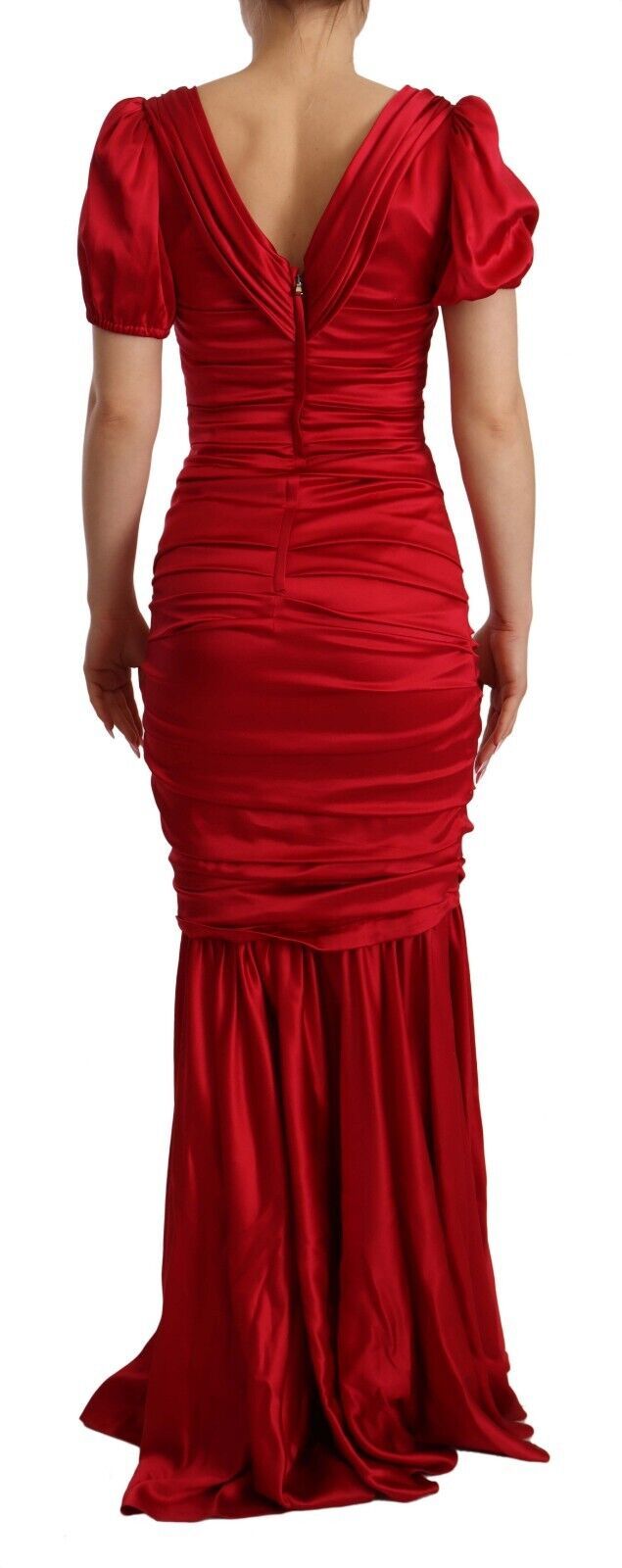 Dolce & Gabbana Elegant Red Silk Stretch Mermaid Dress IT40 | S