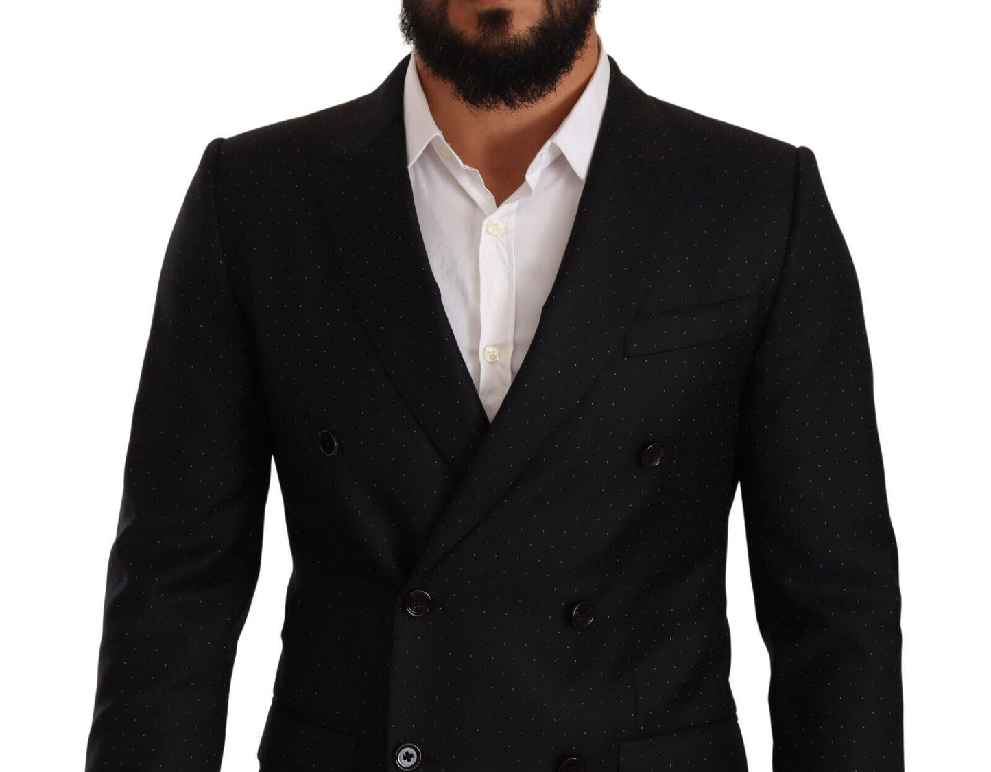 Dolce & Gabbana Elegant Black Dotted Formal Blazer IT46 / S