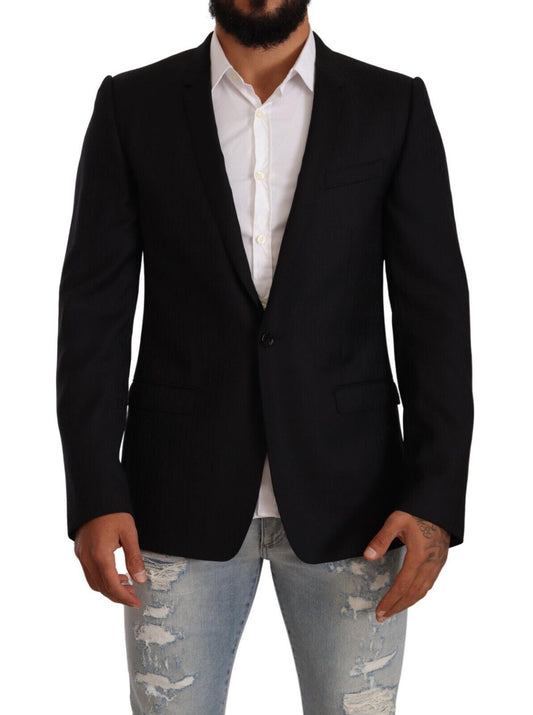 Dolce & Gabbana Exclusive Black Virgin Wool Blazer IT50 / L