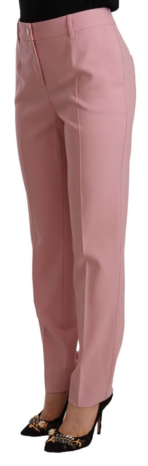 Dolce & Gabbana Elegant Pink High-Waisted Trousers IT42 | M