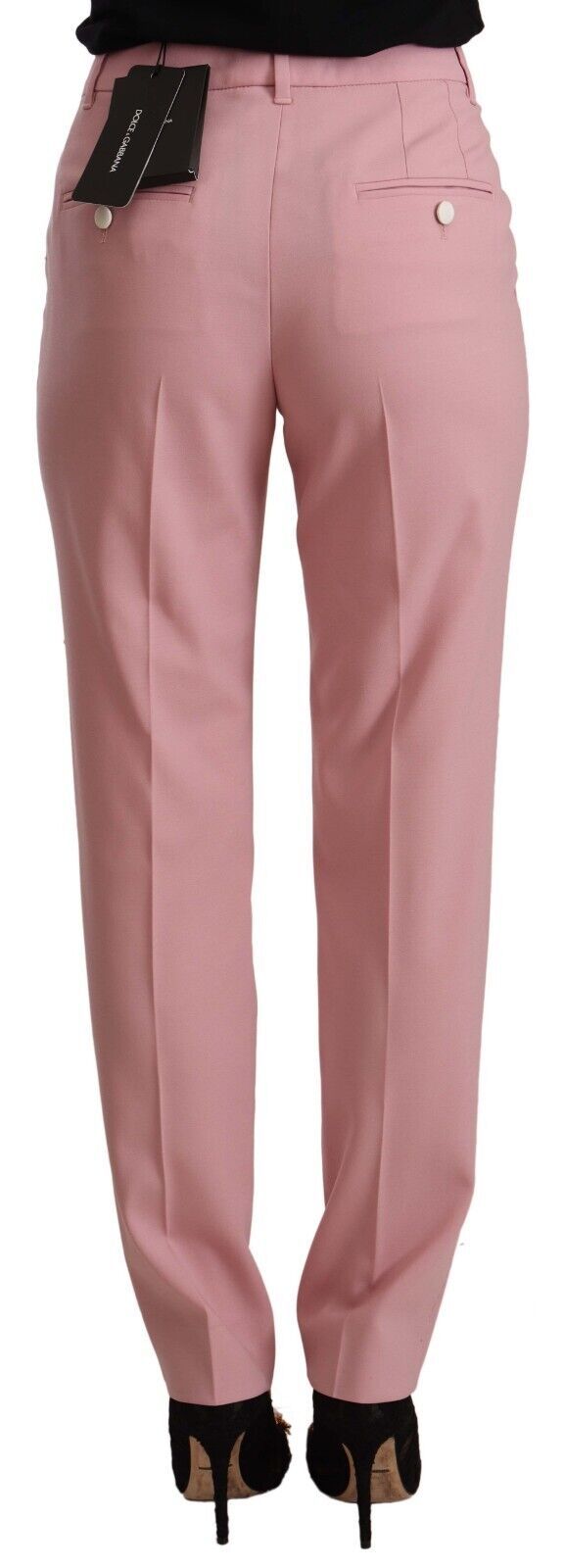 Dolce & Gabbana Elegant Pink High-Waisted Trousers IT42 | M