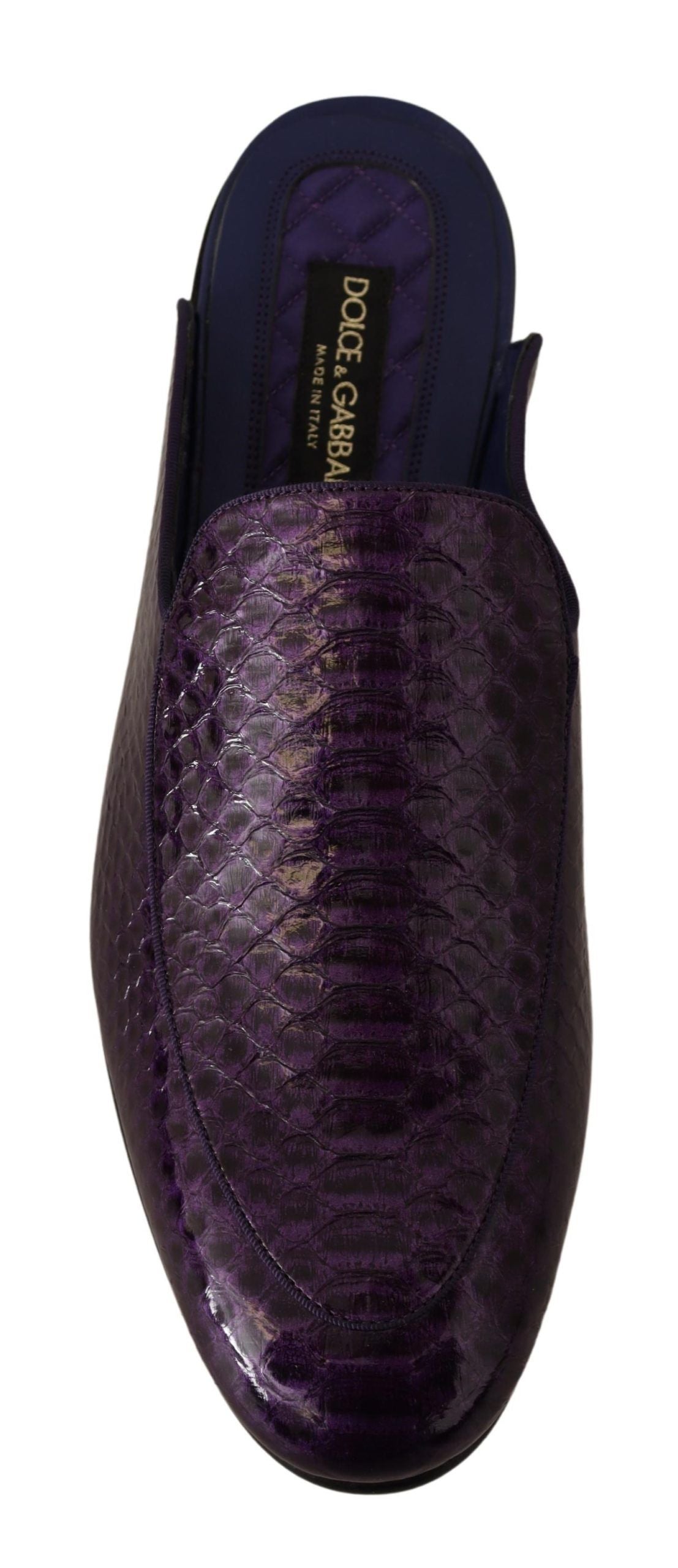 Dolce & Gabbana Purple Exotic Python Leather Slides EU44 / US11