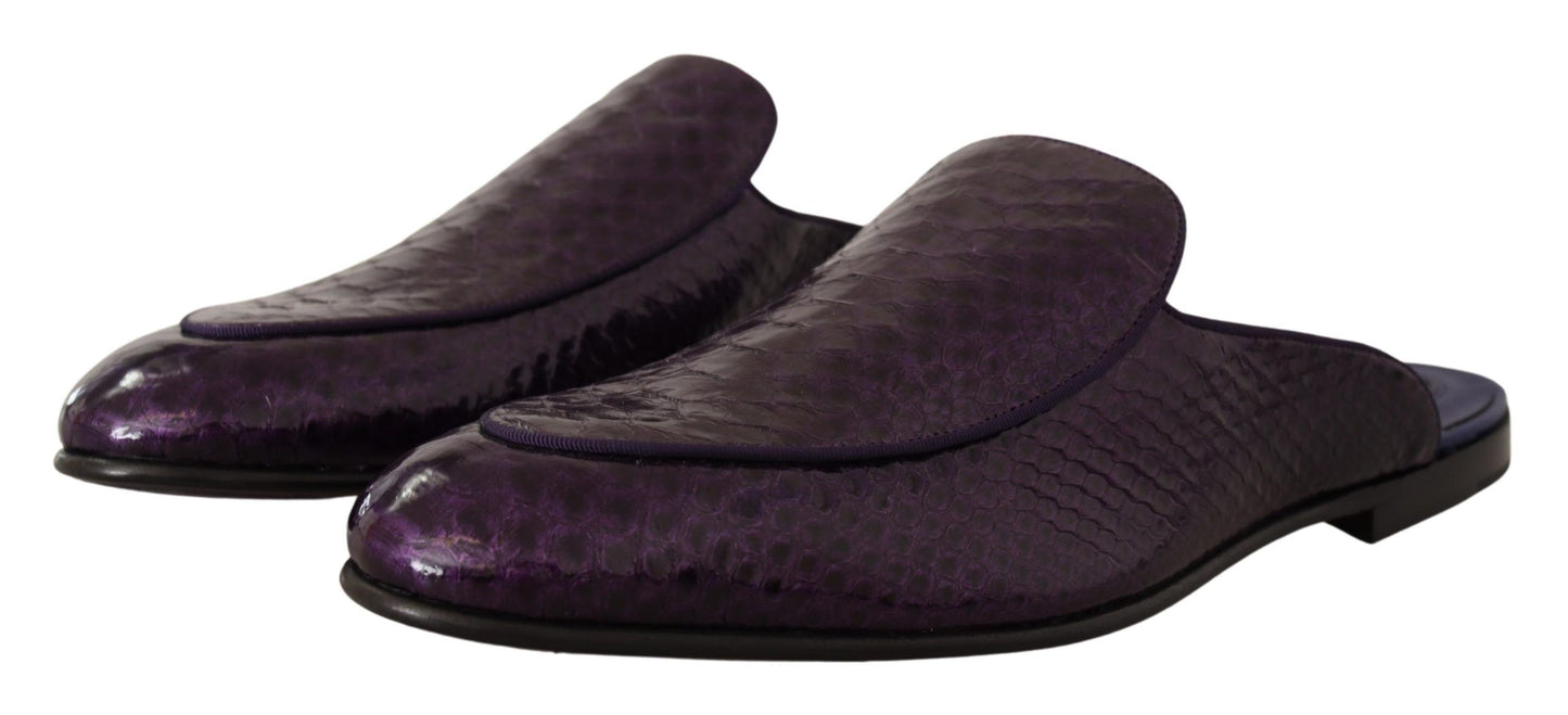 Dolce & Gabbana Purple Exotic Python Leather Slides EU44 / US11