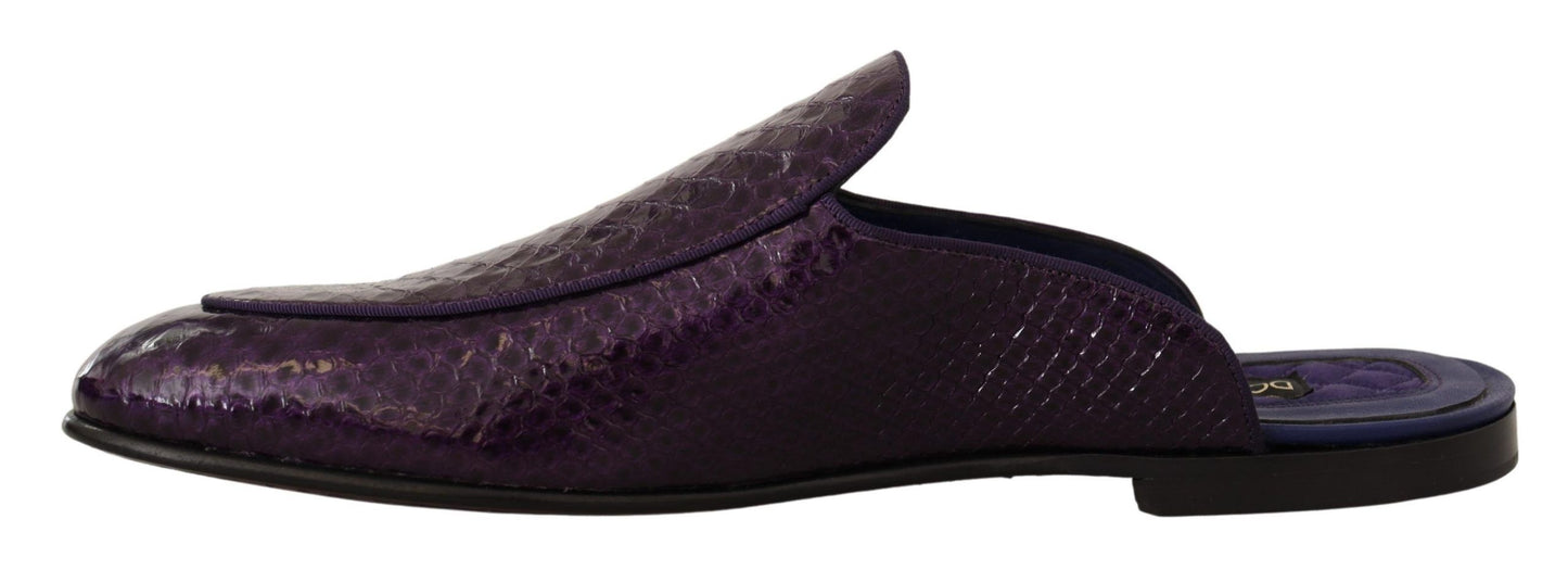 Dolce & Gabbana Purple Exotic Python Leather Slides EU44 / US11