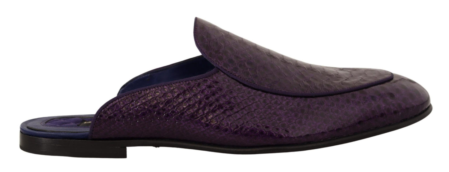 Dolce & Gabbana Purple Exotic Python Leather Slides EU44 / US11