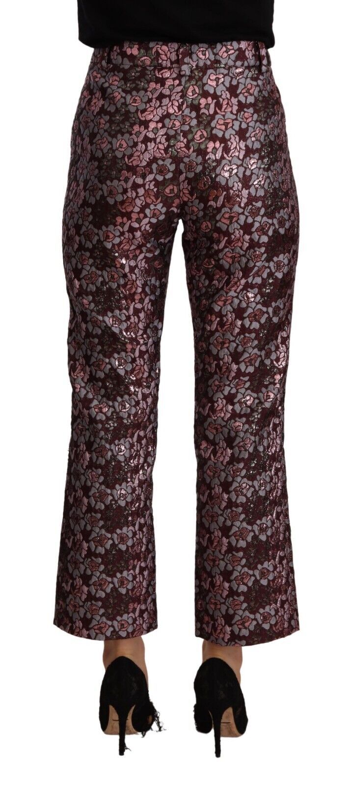 House of Holland High Waist Jacquard Flared Cropped Trousers IT42 | M