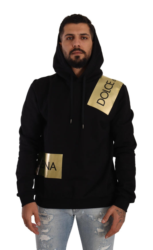 Dolce & Gabbana Elevate Your Style with a Black Golden-Logo Pullover IT44 / XS