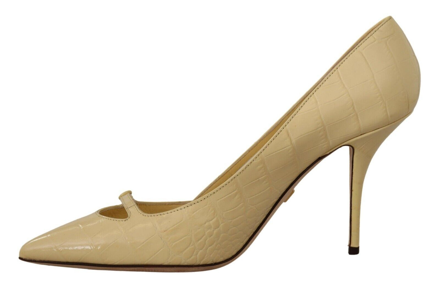 Dolce & Gabbana Chic Pointed Toe Leather Pumps in Sunshine Yellow EU39 / US8.5