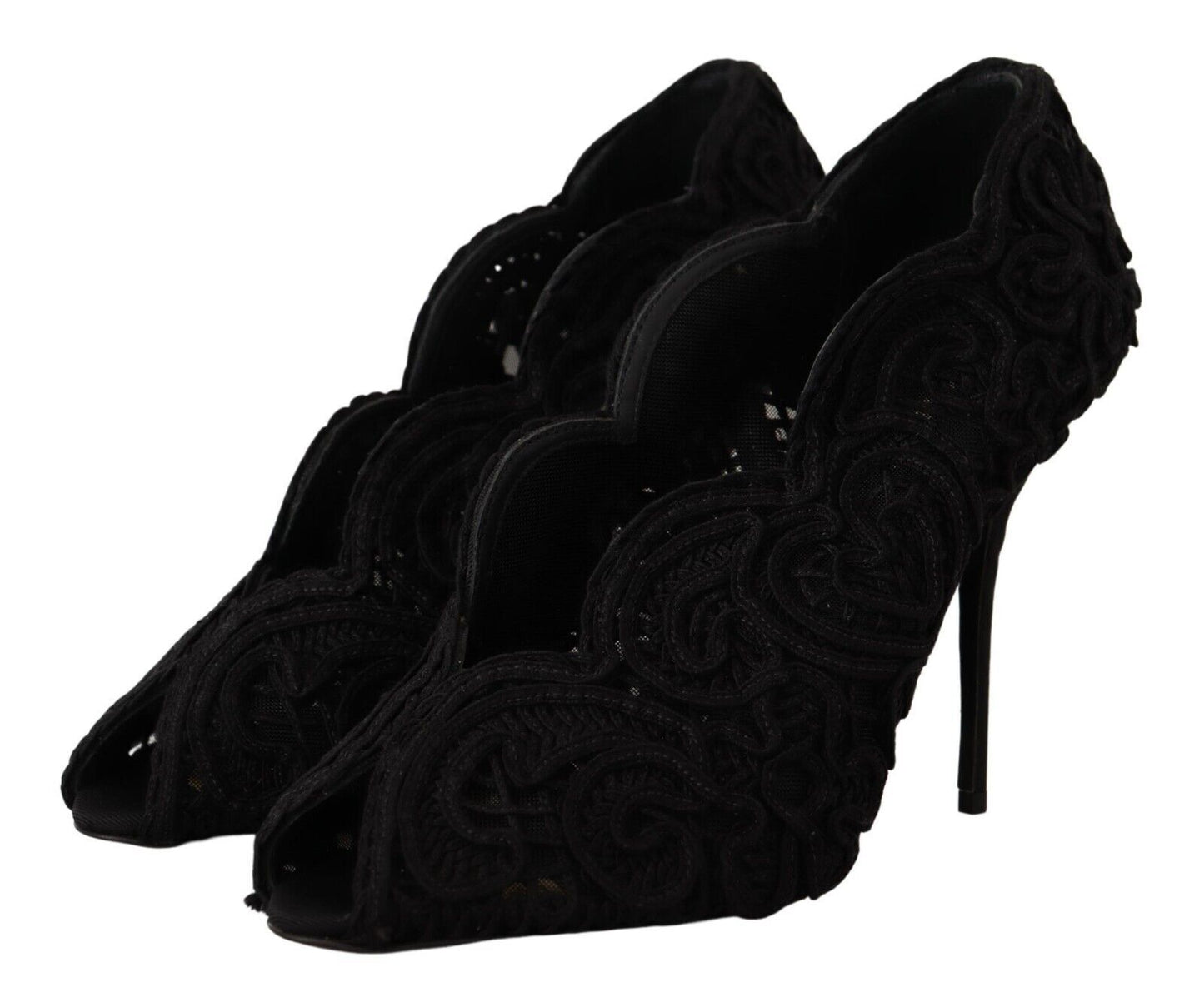 Dolce & Gabbana Elegant Black Lace Stiletto Heels EU40 / US9.5