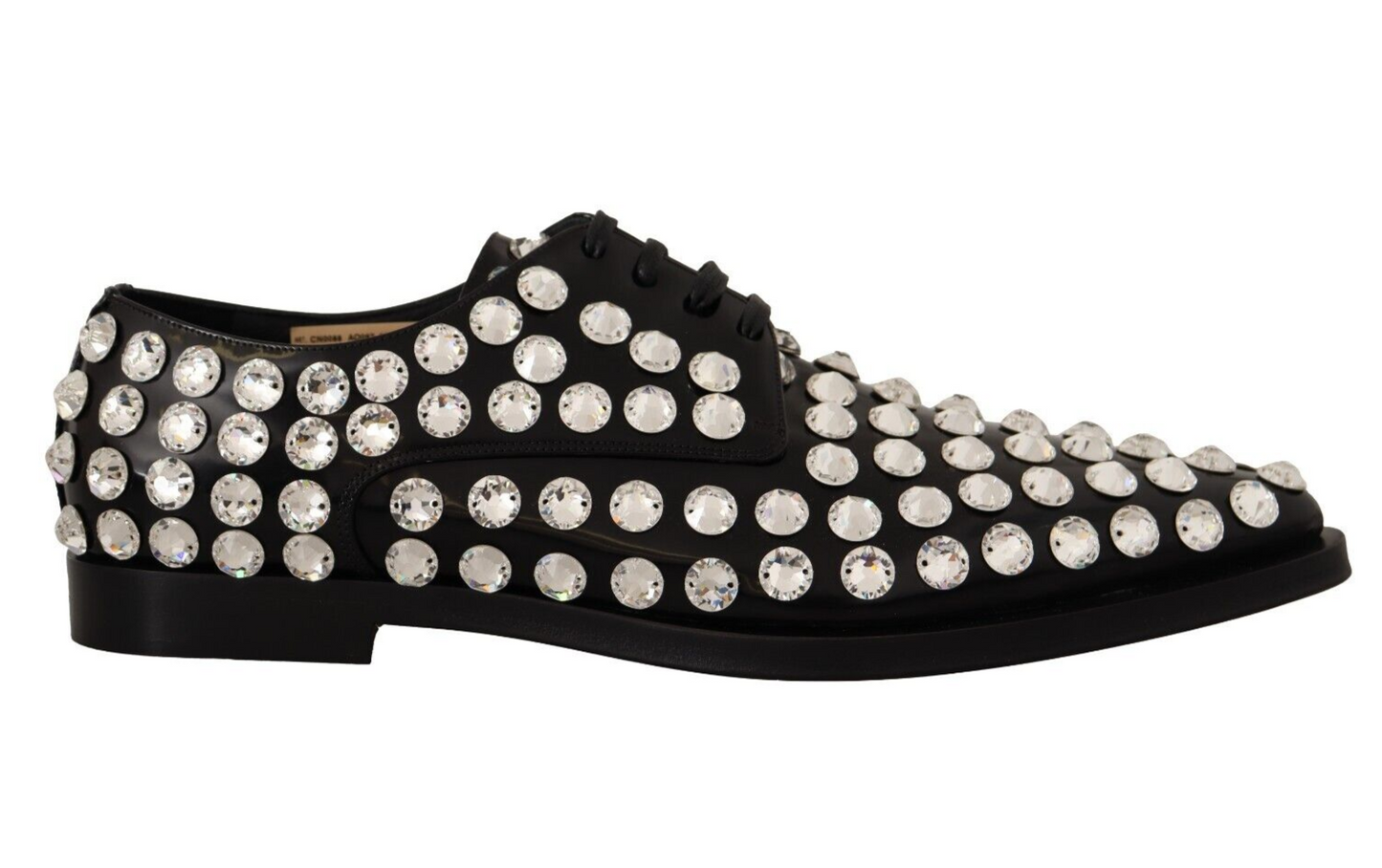 Dolce & Gabbana Crystal-Embellished Leather Formal Flats EU41 / US10.5