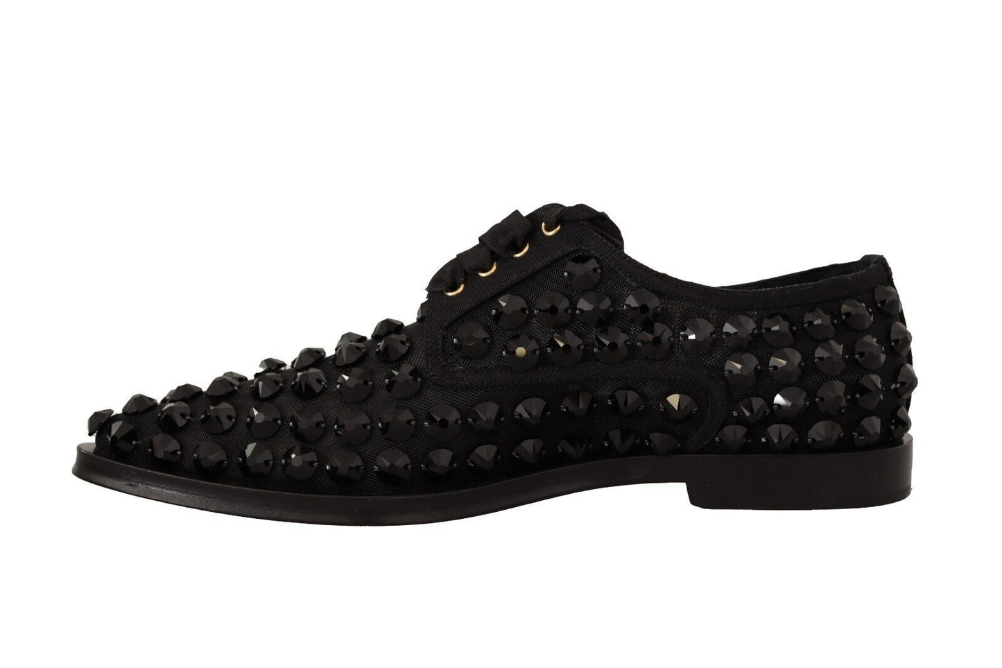 Dolce & Gabbana Elegant Gros Grain Lace-Up Jeweled Flats EU39 / US8.5