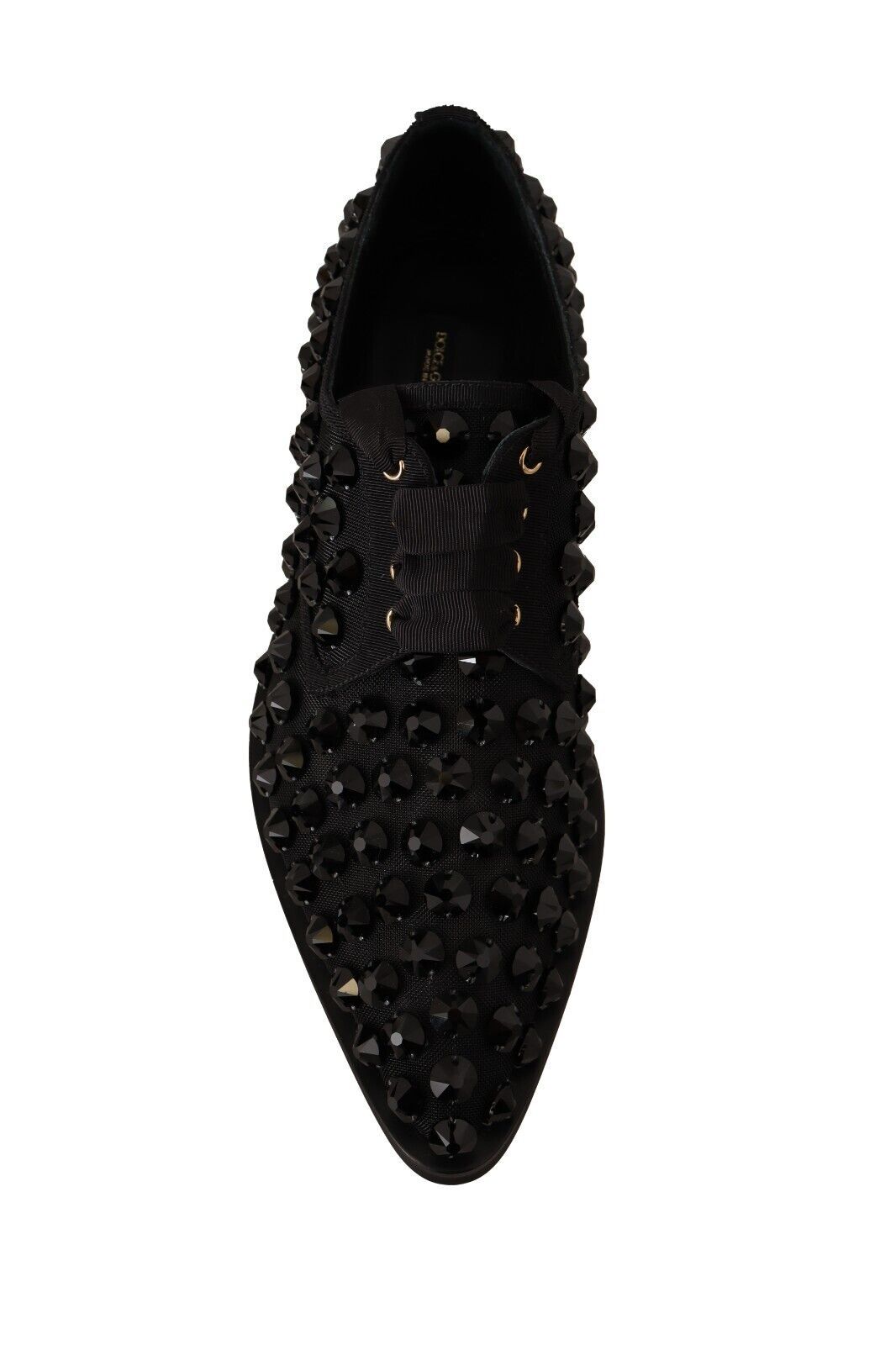 Dolce & Gabbana Elegant Gros Grain Lace-Up Jeweled Flats EU39 / US8.5