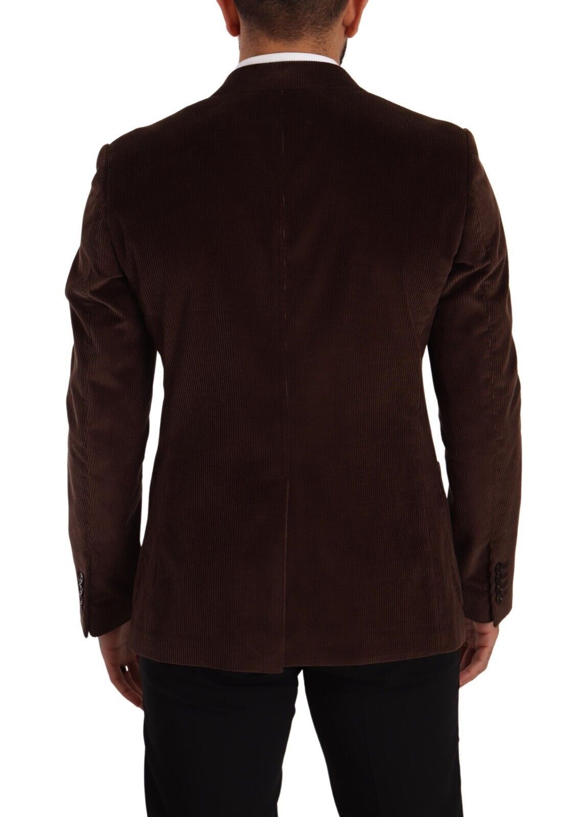 Dolce & Gabbana Elegant Brown Corduroy Slim Fit Blazer IT50 / L