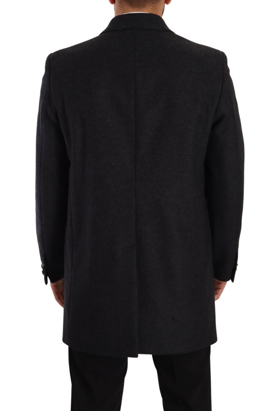 Dolce & Gabbana Elegant Dark Grey Woolen Overcoat IT50 / L