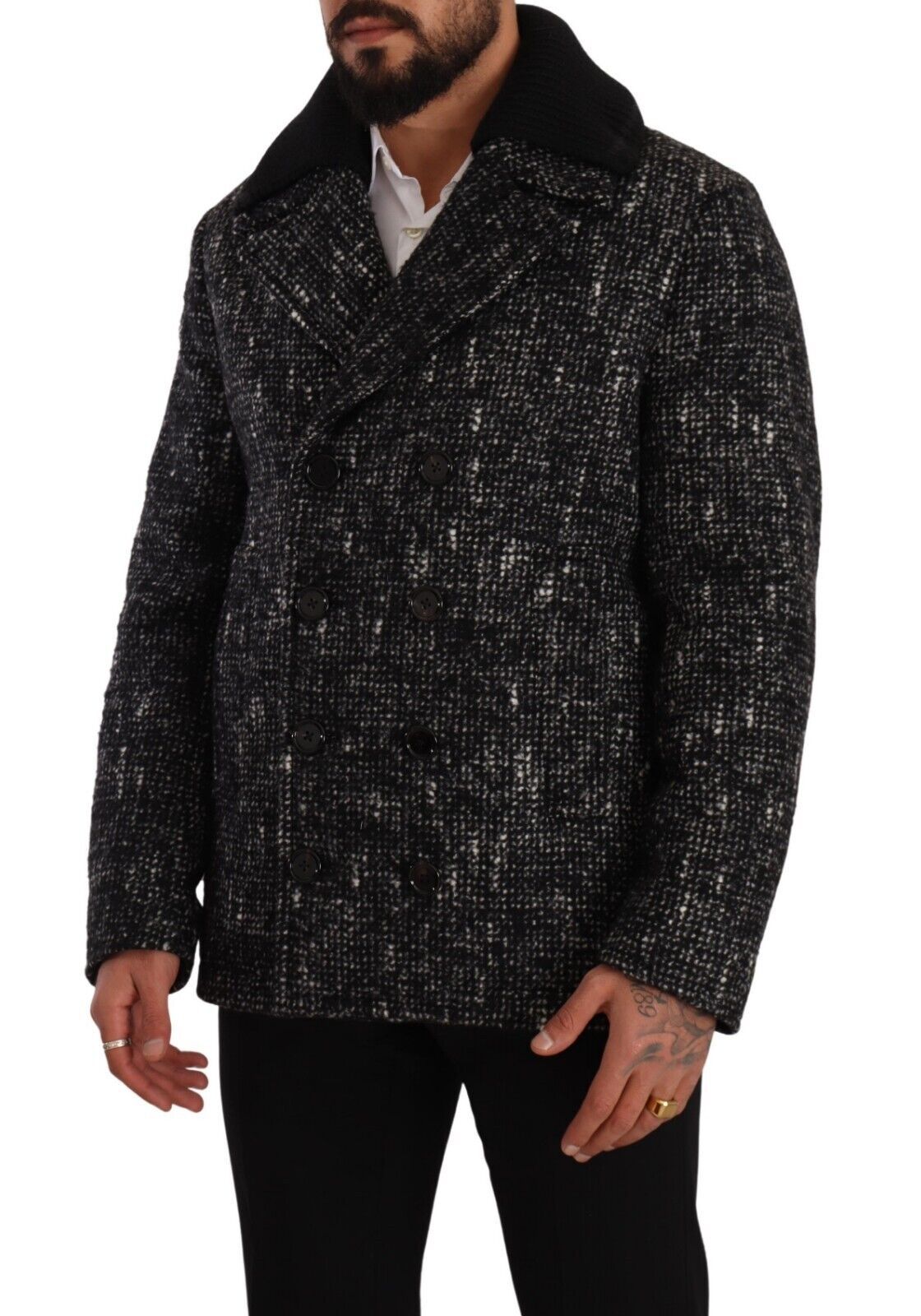 Dolce & Gabbana Chic Double Breasted Wool Blend Overcoat IT48 / M