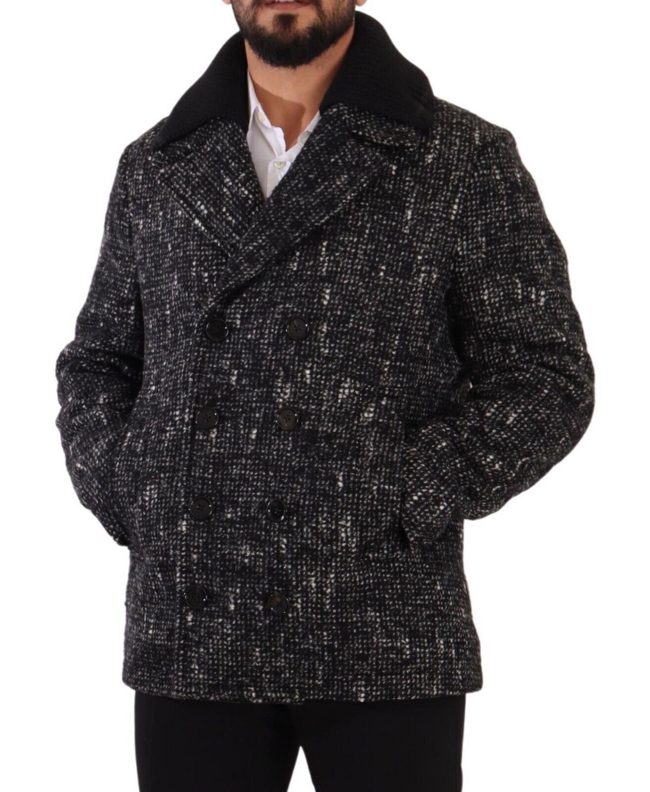 Dolce & Gabbana Chic Double Breasted Wool Blend Overcoat IT48 / M