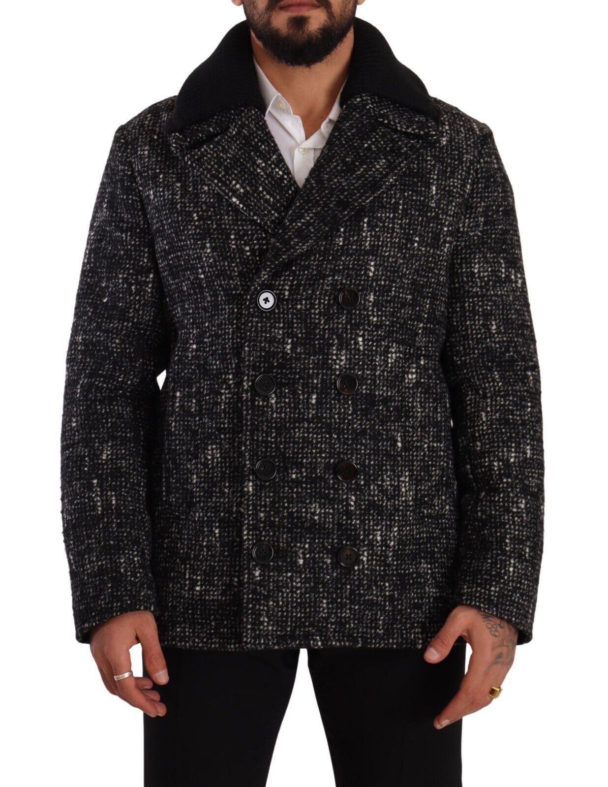 Dolce & Gabbana Chic Double Breasted Wool Blend Overcoat IT48 / M