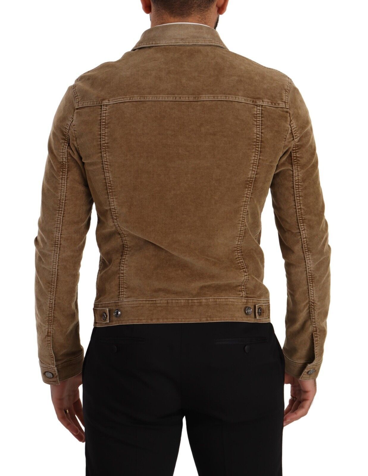 Dolce & Gabbana Elegant Corduroy Logo Jacket IT48 / M