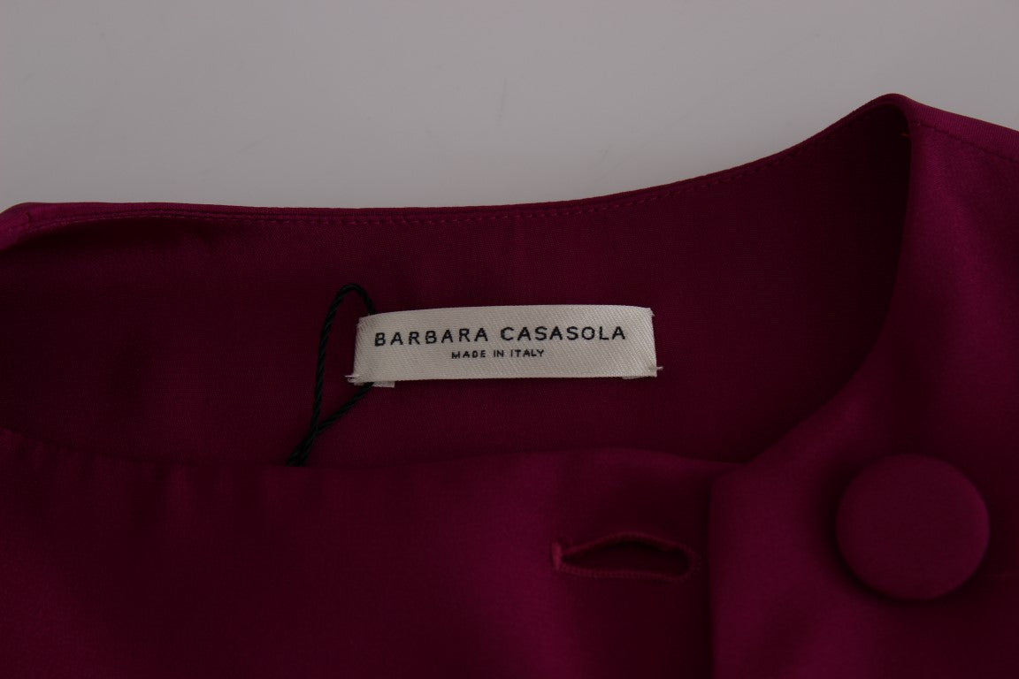 Barbara Casasola Stunning Silk Sleeveless Purple Blouse IT42 | S