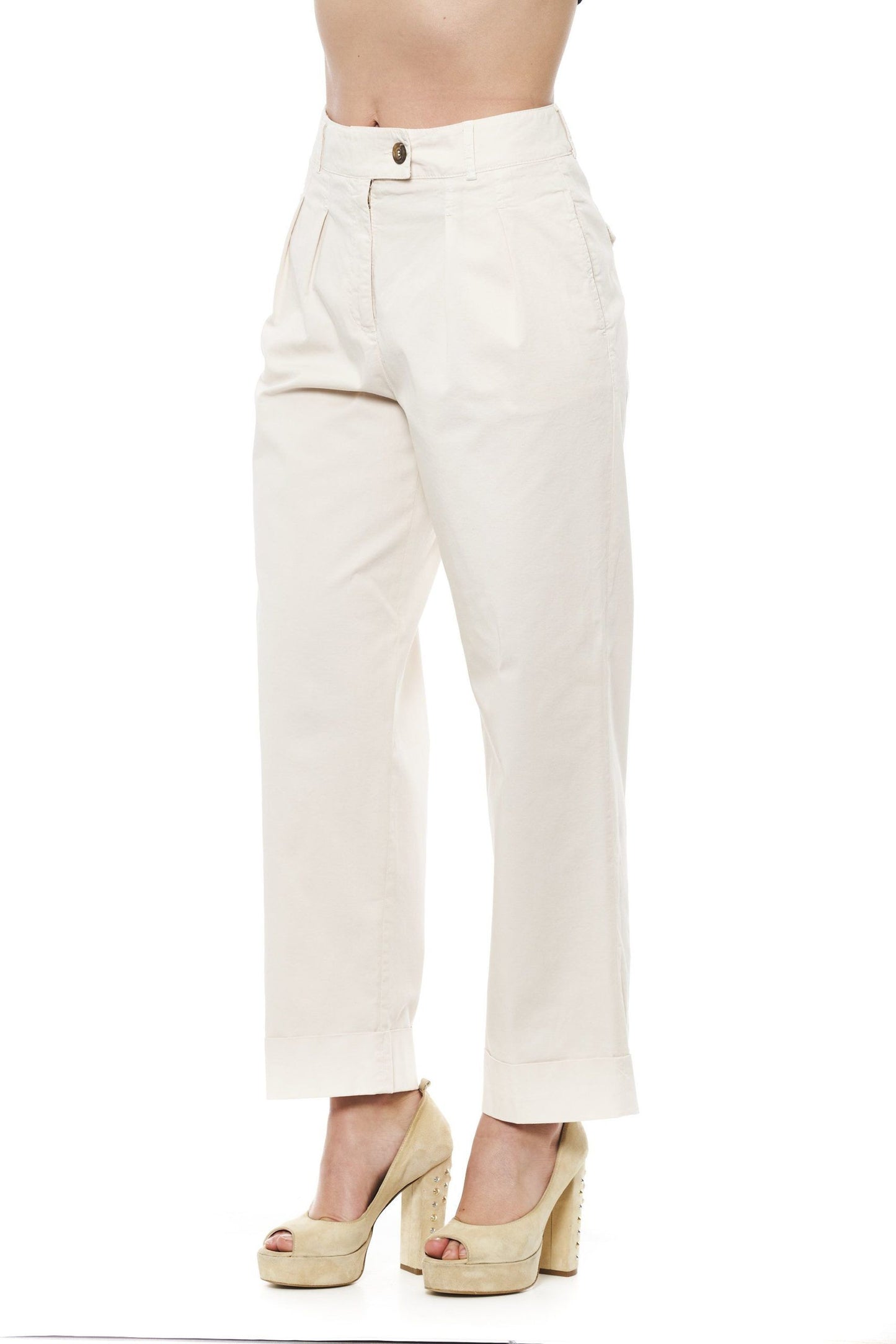 Peserico Beige Wide Palazzo Pants IT42 | S