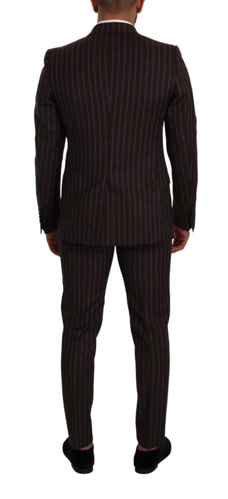 Dolce & Gabbana Elegant Maroon Striped Slim Fit Suit IT48 / M